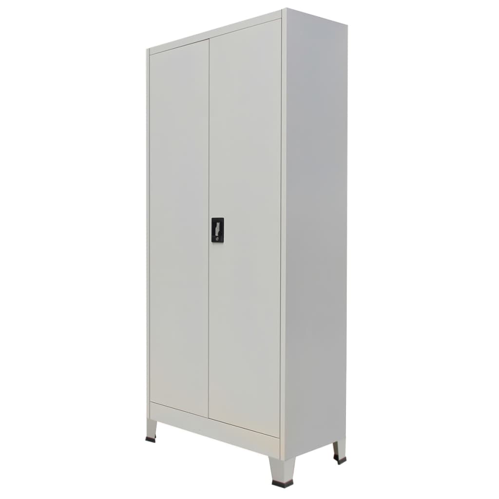 Armario de oficina con 2 puertas acero gris 90x40x180 cm
