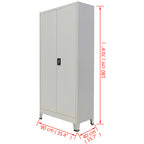 Armario de oficina con 2 puertas acero gris 90x40x180 cm