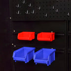 Armario de herramientas 2 puertas acero negro/rojo 90x40x180 cm