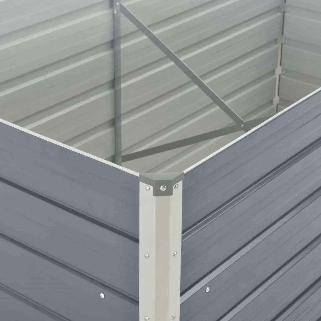 Jardinera elevada 160x80x77 cm acero galvanizado gris