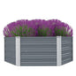 Floreira elevada 129x129x45 cm aço galvanizado cinzento