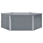 Jardinera elevada 129x129x45 cm acero galvanizado gris