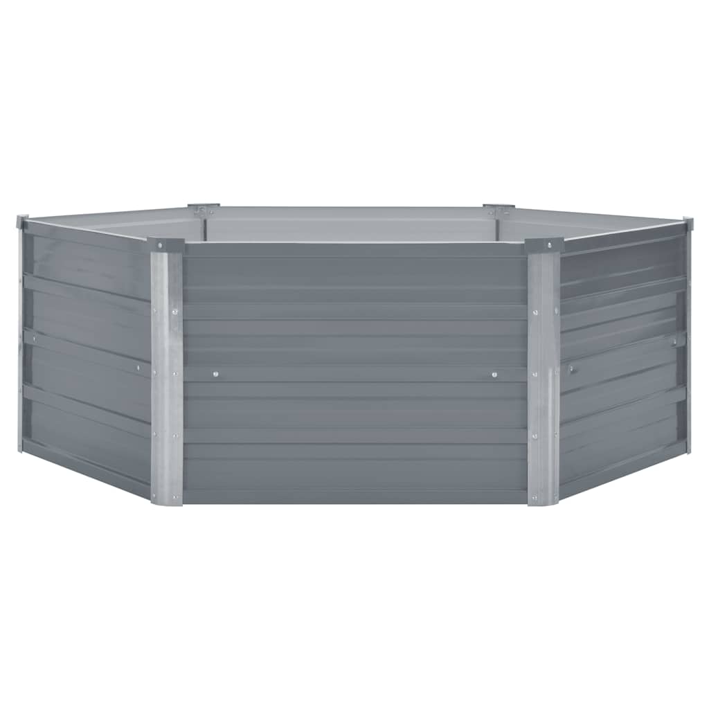 Jardinera elevada 129x129x45 cm acero galvanizado gris