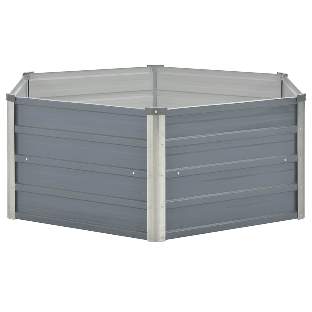 Jardinera elevada 129x129x45 cm acero galvanizado gris