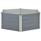 Jardinera elevada 129x129x45 cm acero galvanizado gris