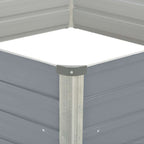 Jardinera elevada 129x129x45 cm acero galvanizado gris