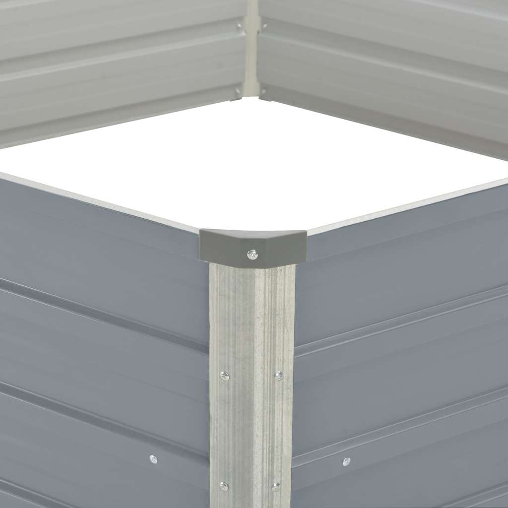 Jardinera elevada 129x129x45 cm acero galvanizado gris