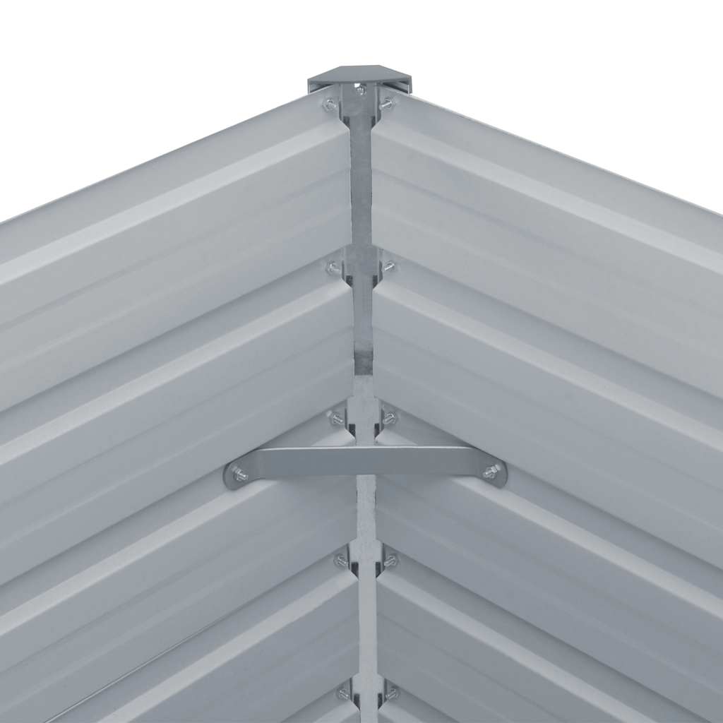 Jardinera elevada 129x129x45 cm acero galvanizado gris
