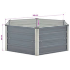 Jardinera elevada 129x129x45 cm acero galvanizado gris