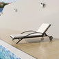 Brown synthetic rattan lounger with cushion