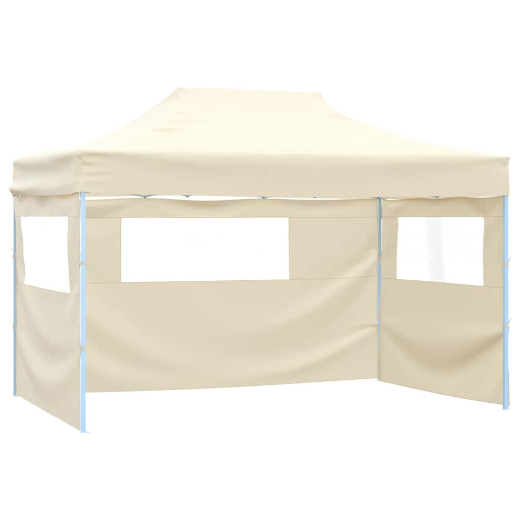 Carpa pleglable Pop-up con 4 paredes 3x4,5 m blanco crema
