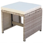 Set comedor de jardín 11 piezas y cojines ratán sintético beige