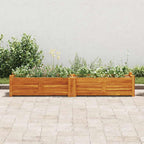 Arriate de jardín de madera de acacia 150x30x25 cm