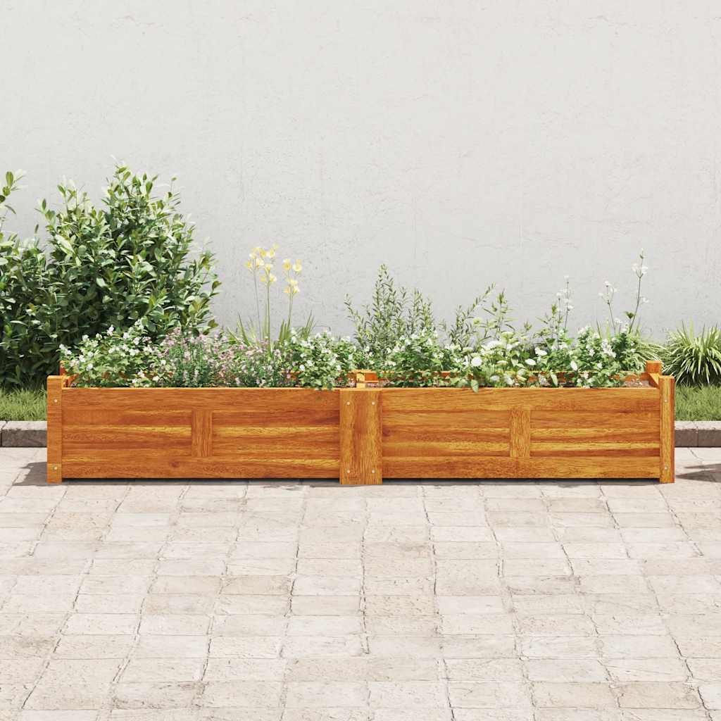 Arriate de jardín de madera de acacia 150x30x25 cm