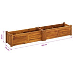 Arriate de jardín de madera de acacia 150x30x25 cm