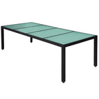 Set comedor de jardín 11 piezas y cojines ratán sintético negro