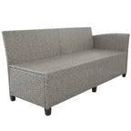 Set de muebles de jardín 3 pzas y cojines ratán sintético gris