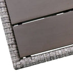 Set de muebles de jardín 3 pzas y cojines ratán sintético gris