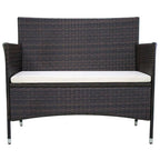 Banco de jardín 106 cm ratán sintético marrón