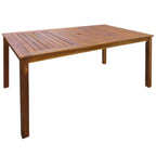 Set de comedor de jardín 7 piezas madera maciza de acacia
