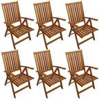 Set de comedor de jardín 7 piezas madera maciza de acacia