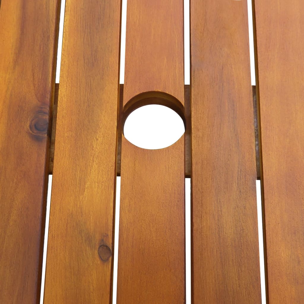 Set de comedor de jardín 7 piezas madera maciza de acacia