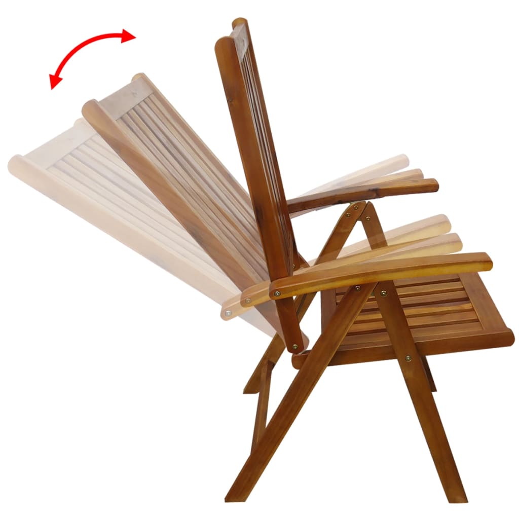 Set de comedor de jardín 7 piezas madera maciza de acacia