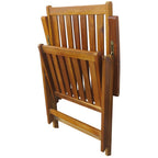 Set de comedor de jardín 7 piezas madera maciza de acacia