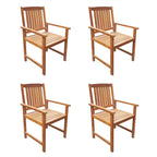 Set de comedor de jardín 5 piezas madera maciza de acacia