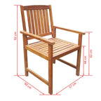 Set de comedor de jardín 9 piezas madera maciza de acacia