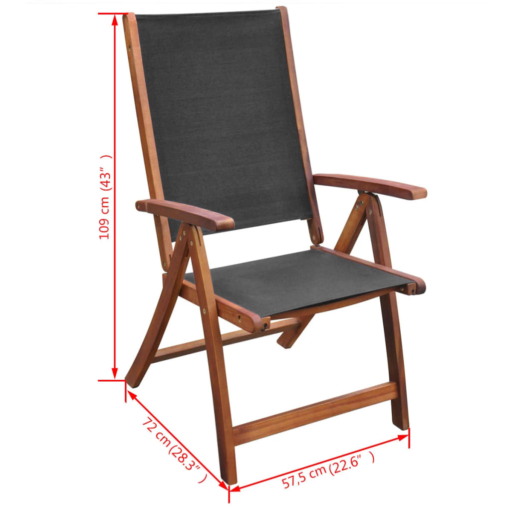 Set comedor de jardín 9 pzas y cojines madera maciza de acacia
