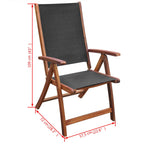 Set comedor de jardín 9 pzas y cojines madera maciza de acacia