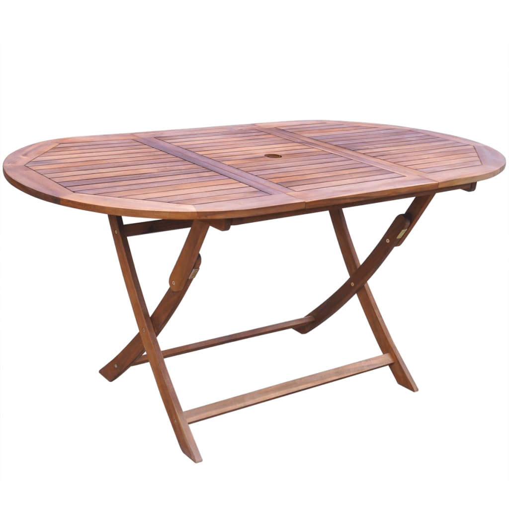 Set comedor de jardín 9 pzas y cojines madera maciza de acacia