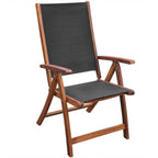 Set comedor de jardín 9 pzas y cojines madera maciza de acacia