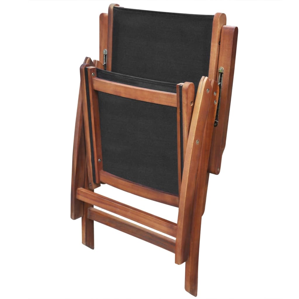 Set comedor de jardín 9 pzas y cojines madera maciza de acacia