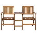 Banco de jardín plegable con mesita 140 cm madera maciza acacia