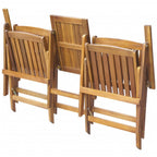 Banco de jardín plegable con mesita 140 cm madera maciza acacia