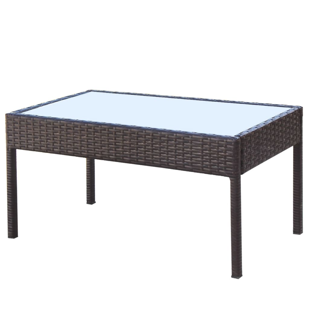 Muebles de jardín 4 piezas con cojines ratán sintético marrón