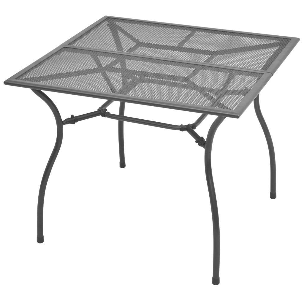 Juego de comedor de jardín 5 piezas acero gris antracita