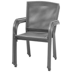 Juego de comedor de jardín 5 piezas acero gris antracita