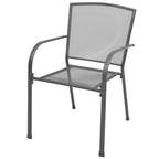 Juego de comedor de jardín 5 piezas acero gris antracita