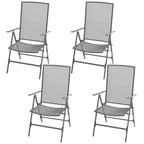 Set de mesa y sillas plegables de jardín 5 piezas acero gris
