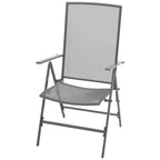 Set de mesa y sillas plegables de jardín 5 piezas acero gris