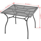 Mesa de jardín de malla de acero 90x90x72 cm