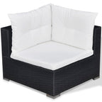 Set de muebles de jardín 5 pzas y cojines ratán sintético negro