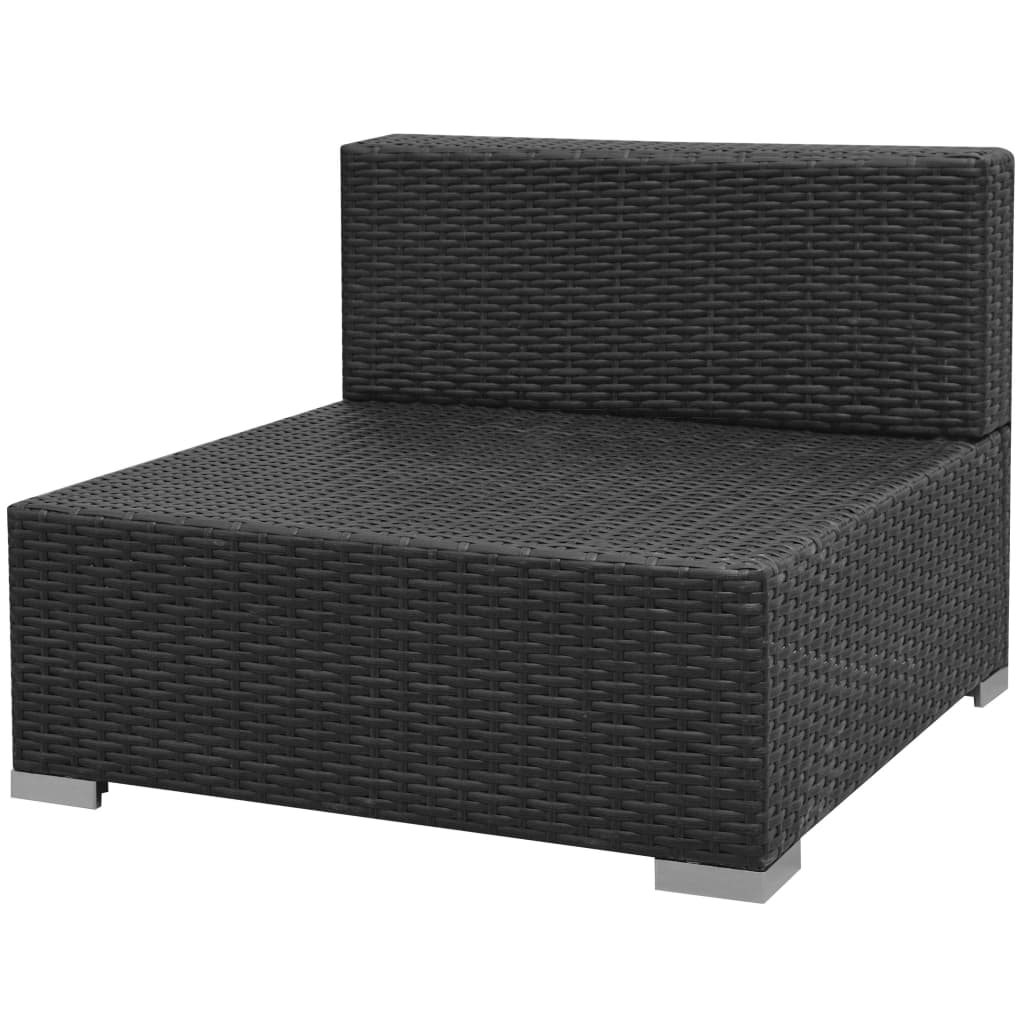 Conjunto de sofás de jardín con dosel poliratán marrón 7 piezas