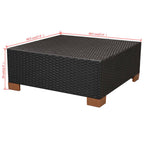 Set muebles de jardín 10 piezas y cojines ratán sintético negro