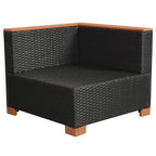 Set muebles de jardín 10 piezas y cojines ratán sintético negro