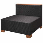 Set muebles de jardín 10 piezas y cojines ratán sintético negro