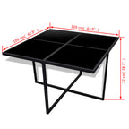 Set comedor de jardín 9 piezas y cojines ratán sintético negro